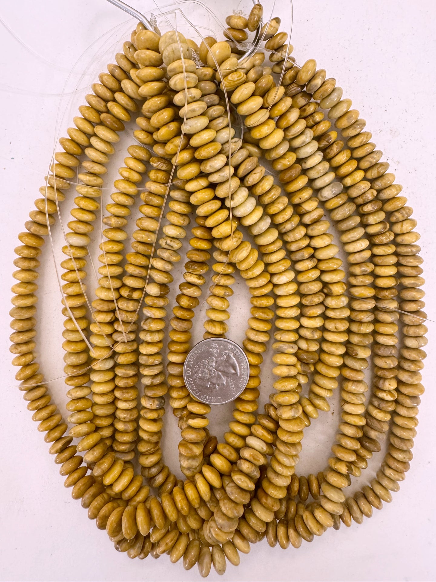 yellow jasper, 9x4mm rondelle, 15