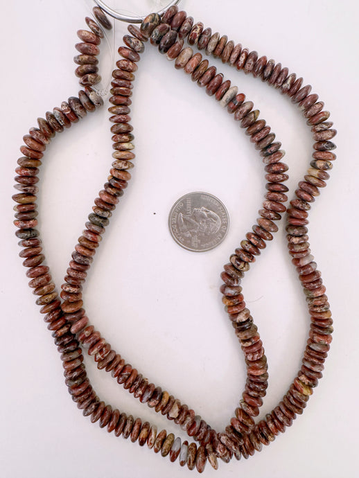 red jasper, 9x4mm rondelle, 15