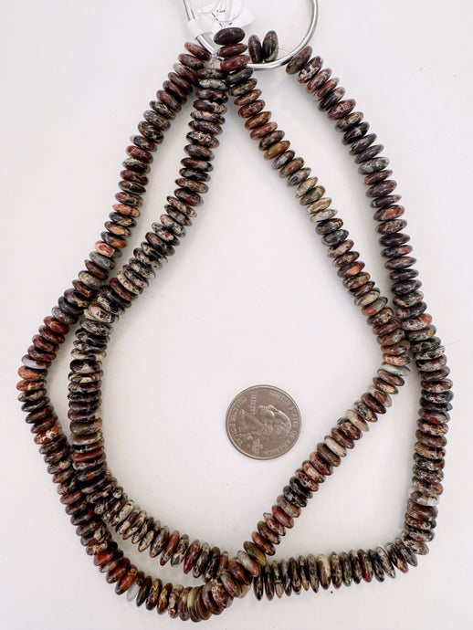 red jasper, 9x4mm rondelle, 15