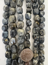 black agate, 14mm nugget size mix, 15" strand,  SOLD PER STRAND
