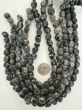 black agate, 14mm nugget size mix, 15" strand,  SOLD PER STRAND