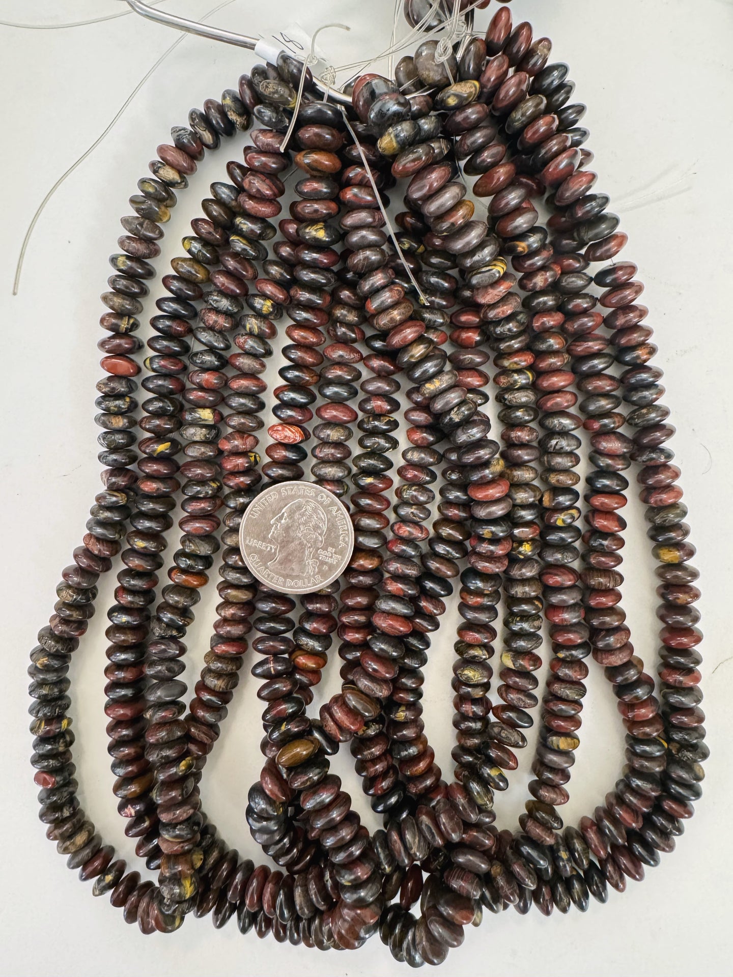 tiger iron, 9x4mm rondelle, 15