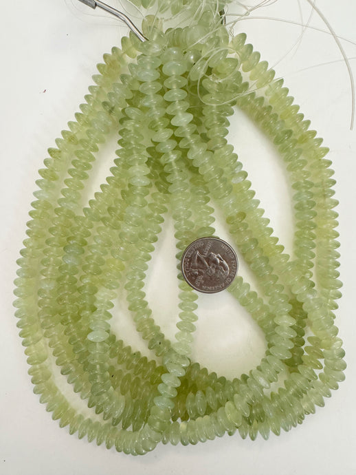new jade, 9x4mm rondelle, 15