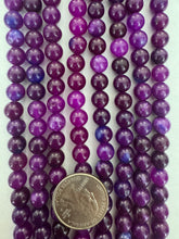 color enhanced quartz: grape purple blue, 8mm round, 15" strand,  SOLD PER STRAND