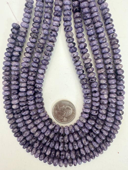 purple enhanced kiwi quartz, 8x4mm rondelle, 15