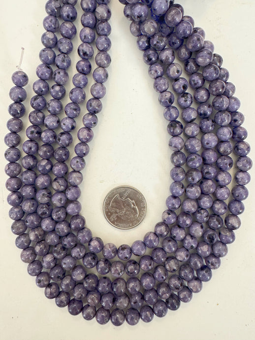 purple enhanced kiwi quartz, 8mm round, 15