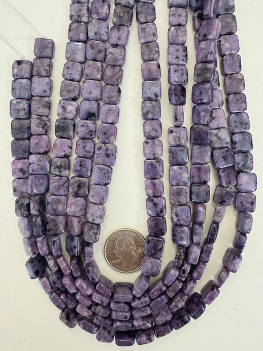purple enhanced kiwi quartz, 10x10x4mm square, 15