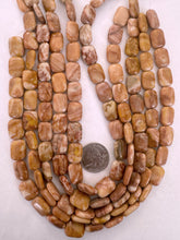 pale peach jasper, dull finish, 16x12x4mm rectangle, 15" strand, SOLD PER STRAND