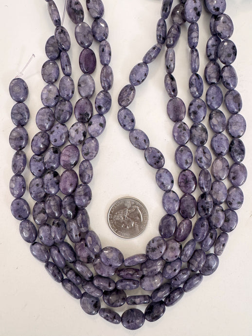 purple enhanced kiwi quartz, 14x10x6mm oval, 15