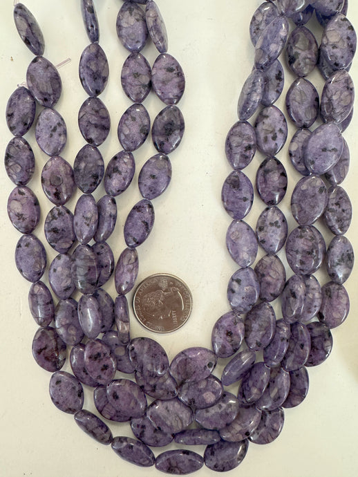 purple enhanced kiwi quartz, 19x13x6mm horse eye, 15