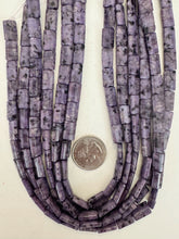 purple enhanced kiwi quartz, 12x7x4mm rectangle, 15" strand, sold per strand
