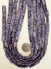 purple enhanced kiwi quartz, 15x10x4mm rectangle, 15" strand, sold per strand