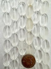 quartz, some beads partially etched, 22x13x11mm oval, 15" strand, SOLD PER STRAND (may have occasional chipped or broken beads)