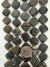 brown golden jasper, semi dull finish, 18x18x6mm irregular diamond mix, 15" strand,  SOLD PER STRAND