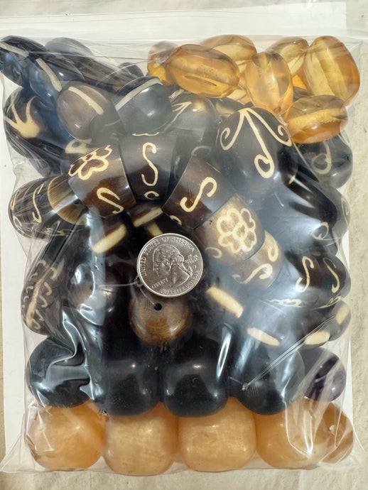 Vintage look resin beads 3.6 pound bag closeout lot