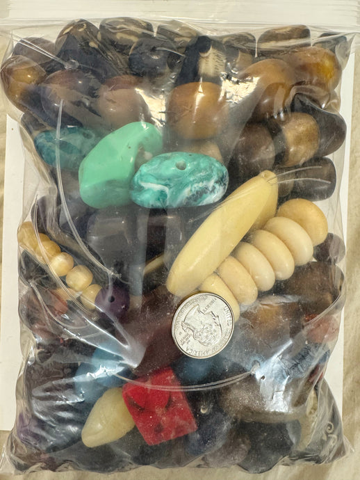 Vintage look resin beads 3.5 pound bag closeout lot