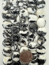 mexican zebra jasper, 18x18x7mm coin, 15" strand,  SOLD PER STRAND