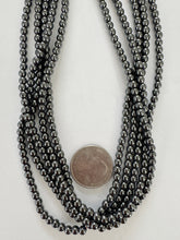 hematite, 4mm round, 15" strand,    SOLD PER STRAND