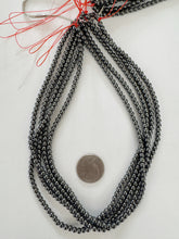 hematite, 4mm round, 15" strand,    SOLD PER STRAND