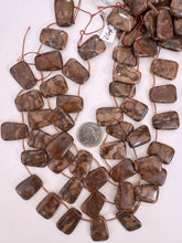red brown jasper, 26x17x6mm trapezoid pendant , approx 16pc strand, sold per strand (batch 2)