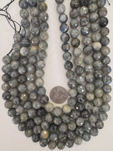 labradorite, 12mm faceted round, 15" strand, sold per strand