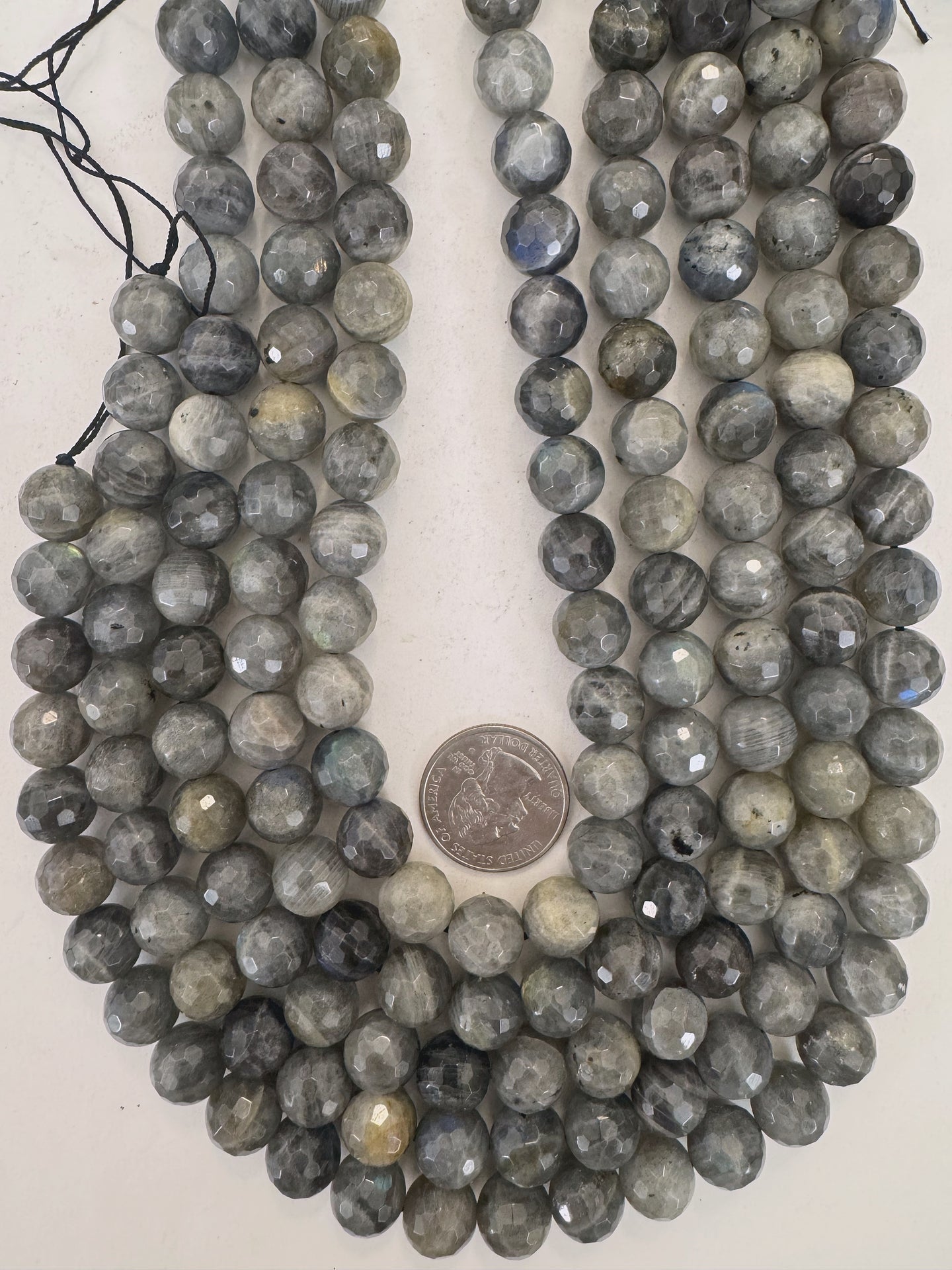 labradorite, 12mm faceted round, 15