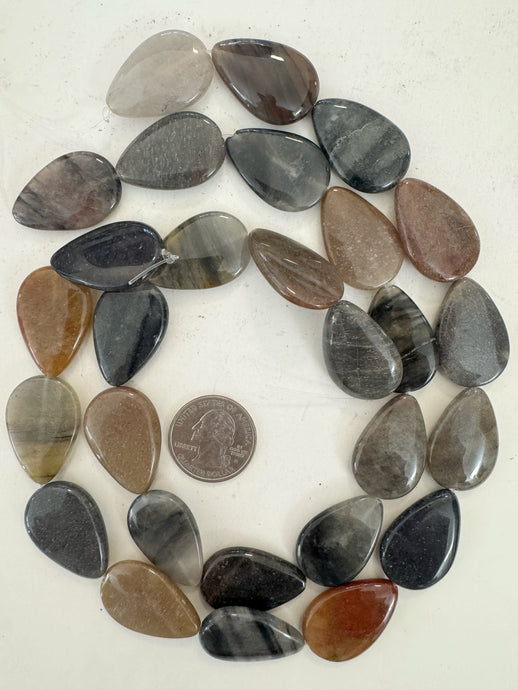 fall tones jasper, 29x19x5mm teardrop pear, 15