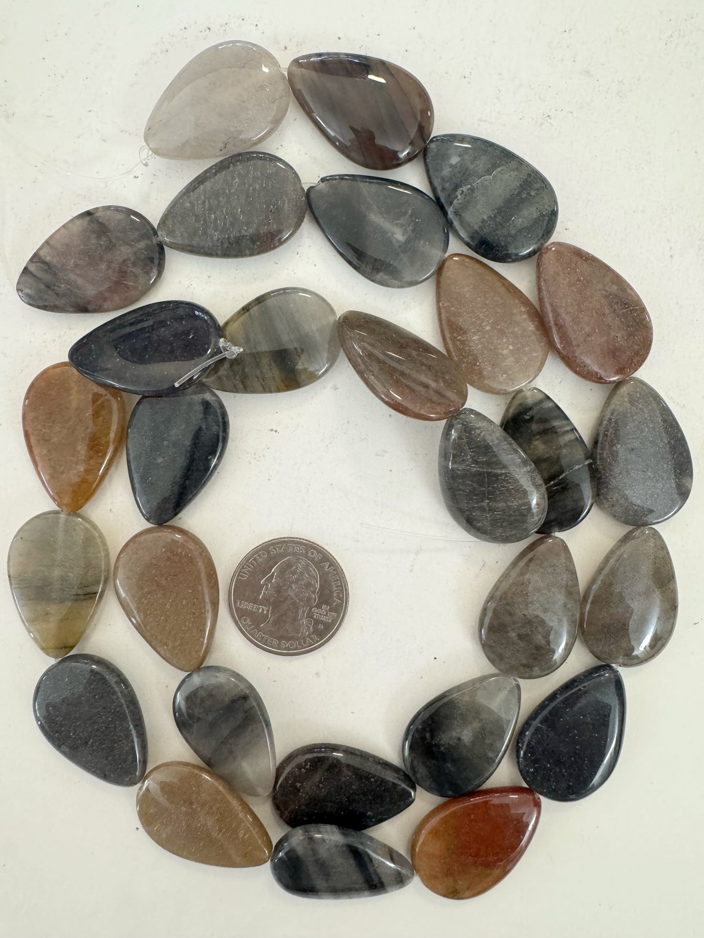 fall tones jasper, 29x19x5mm teardrop pear, 15