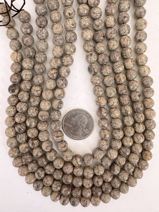 brown ocean jasper, 8mm round, 15
