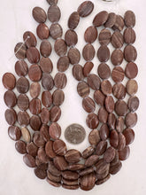 brown red jasper, dull finish, 18x14x6mm oval, 15" strand,  5 STRAND DISCOUNT LOT