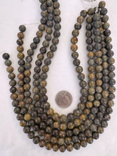 gray golden jasper, semi dull finish, 10mm  round, 15" strand, SOLD PER STRAND