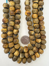 brown, vintage stock horn, 14x12mm rondelle, 15" strand, SOLD PER STRAND