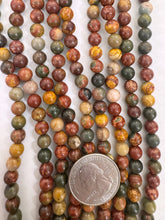 red creek jasper, 6mm round, 15" strand,  SOLD PER STRAND