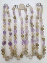 amethyst, natural rutilated quartz, 18" vintage stock necklace, sold per necklace (style 1)