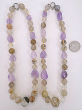amethyst, natural rutilated quartz, 18" vintage stock necklace, sold per necklace (style 2)