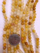 old yellow jade, 6mm round, 15" strand,  SOLD PER STRAND