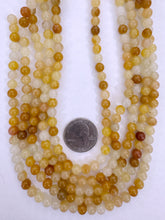 old yellow jade, 6mm round, 15" strand,  SOLD PER STRAND