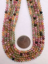 tourmaline, 4mm round, 15" strand,  SOLD PER STRAND