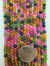 color enhanced quartz: bright fall tones mix, 4mm round, 15" strand,  SOLD PER STRAND