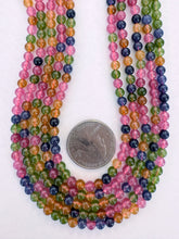 color enhanced quartz: bright fall tones mix, 4mm round, 15" strand,  SOLD PER STRAND