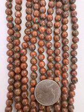 red jasper, 6mm round, 15" strand,  SOLD PER STRAND