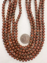 red jasper, 6mm round, 15" strand,  SOLD PER STRAND