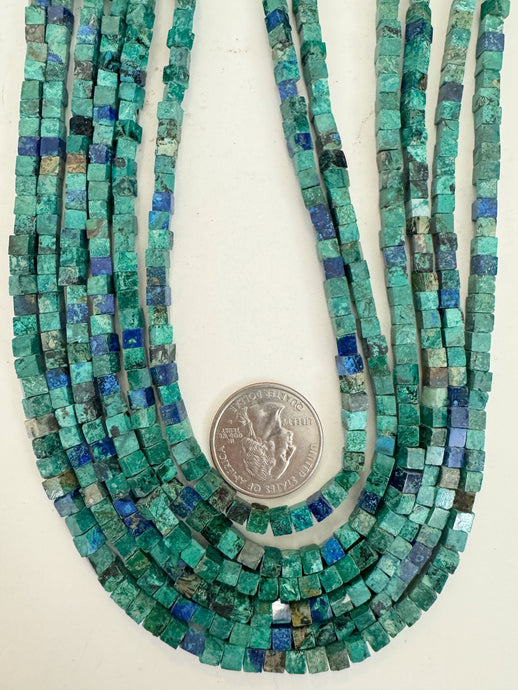 chinese turquoise, 4mm cube, 15