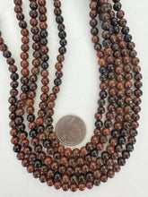 mahogany obsidian, 6mm round, 15" strand,  SOLD PER STRAND