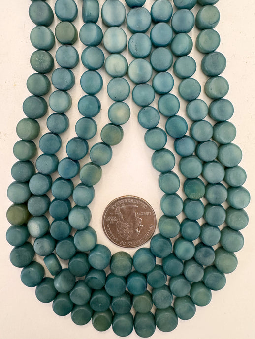 dark blue green enhanced natural seed, 9x9x6mm coin mix, 15