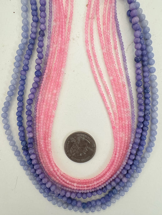 color enhanced quartz gemstone mix, 2.5-4.5mm round mix, 15