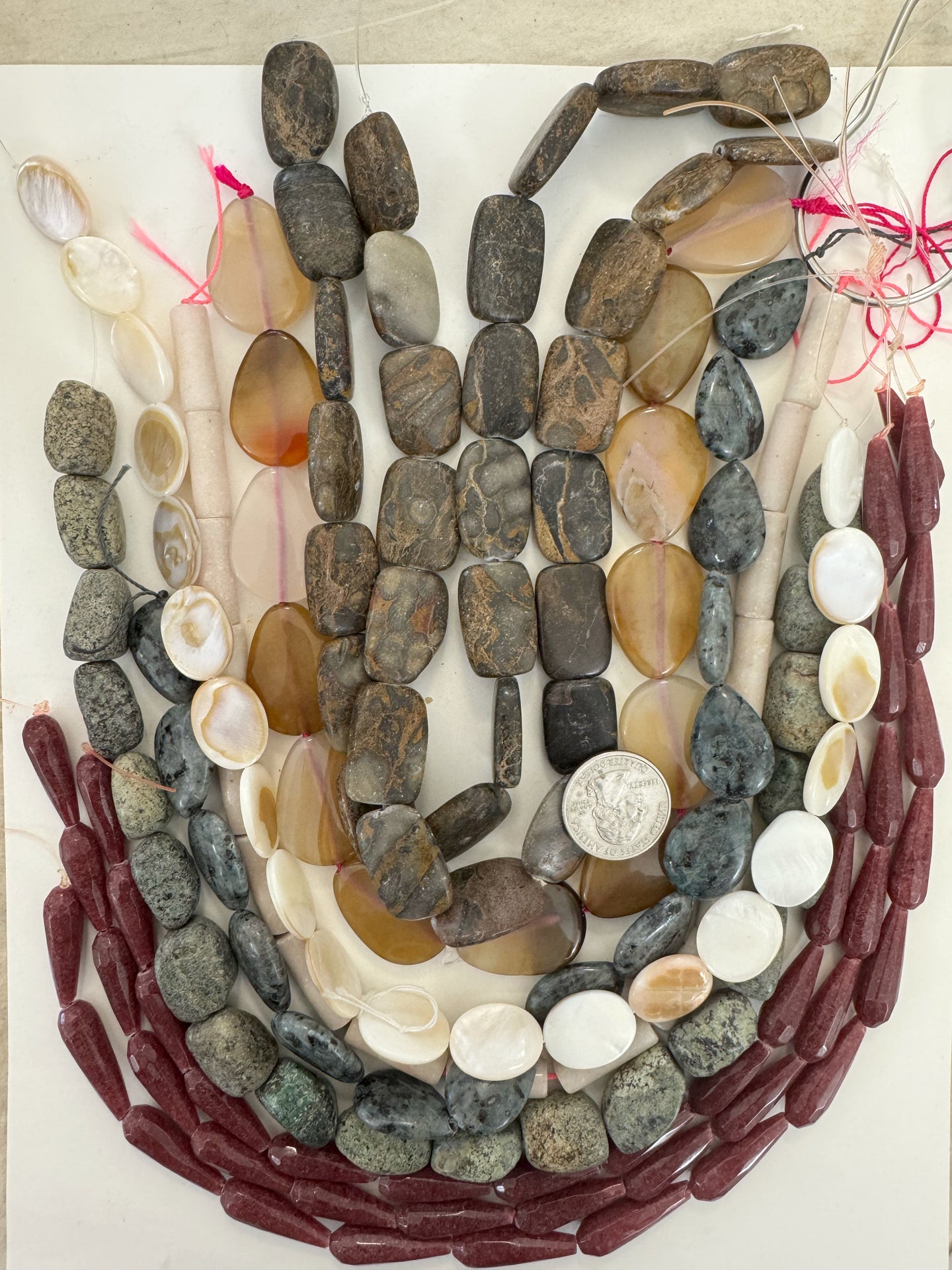 shell and gemstone mix, 19-26mm shape mix, 15