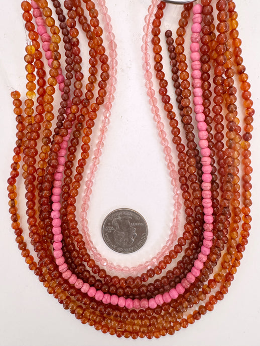 gemstone mix, 4-6mm round mix, 15