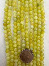 Korean jade, 6mm round, 15" strand,  SOLD PER STRAND