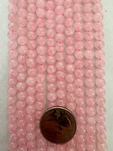 rose quartz, 6mm round, 15" strand,  SOLD PER STRAND